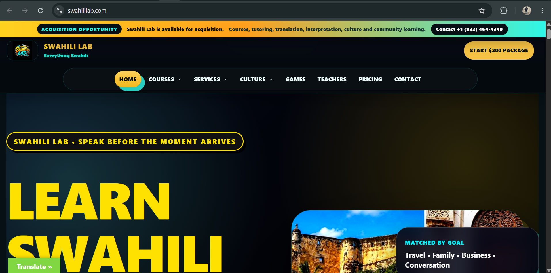 Swahili Lab — Website preview