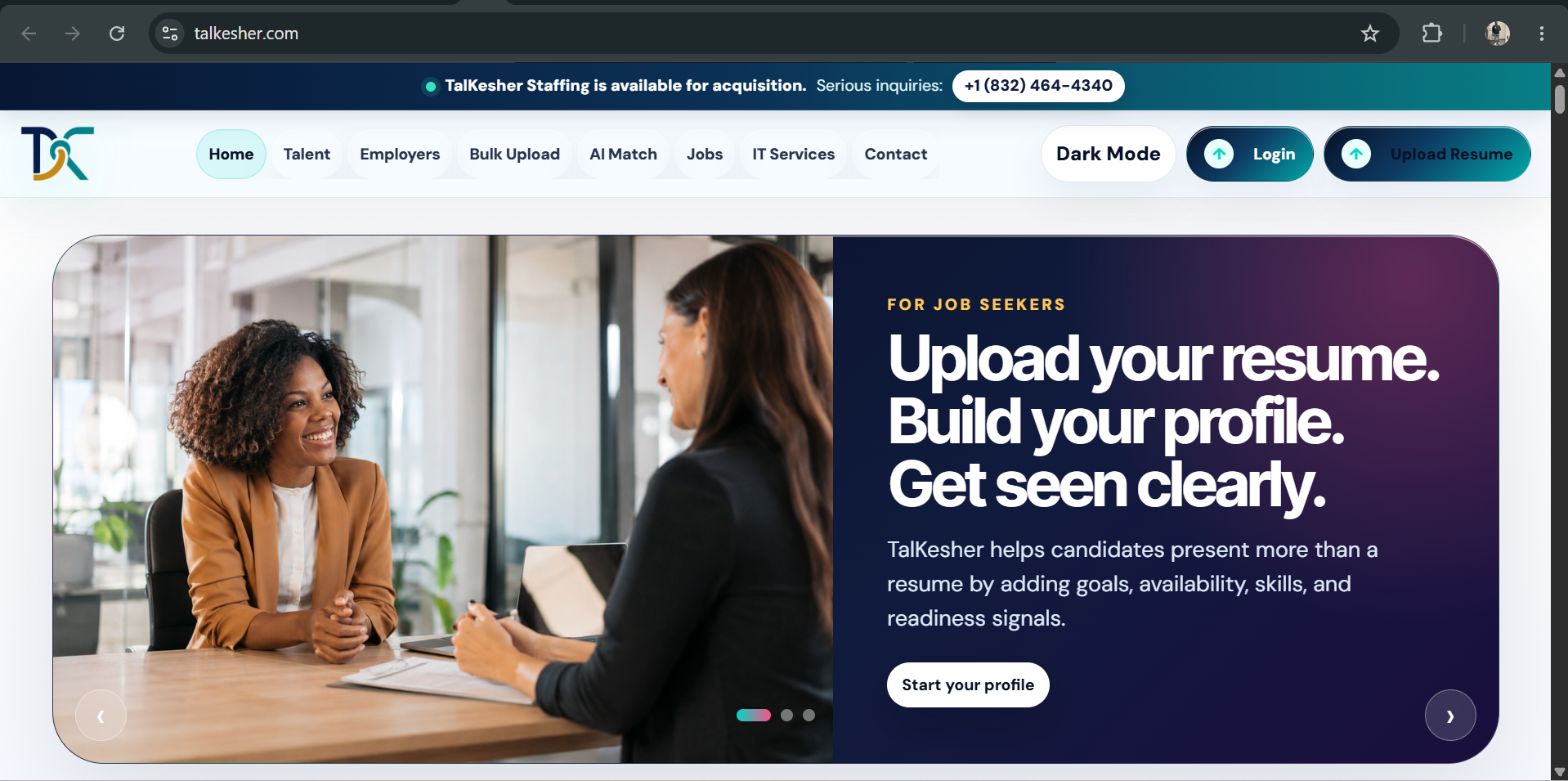 TalKesher — Website preview