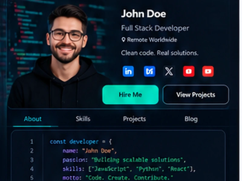 Developer profile style preview